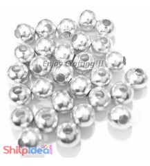 Metal Beads 6mm - Silver - Pack of 15